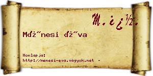 Ménesi Éva névjegykártya